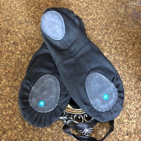 WELOVE Black Canvas Ballet Slippers - Picture 11 of 12